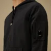 Licht fleece sweatshirt met capuchon, rits en Lens-detail