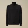 Licht fleece-sweatshirt met halve rits met Lens-print