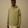Licht fleece-sweatshirt met halve rits met Lens-print