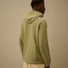 Licht fleece-sweatshirt met halve rits met Lens-print