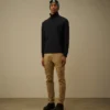 Licht fleece-sweatshirt met halve rits met Lens-print