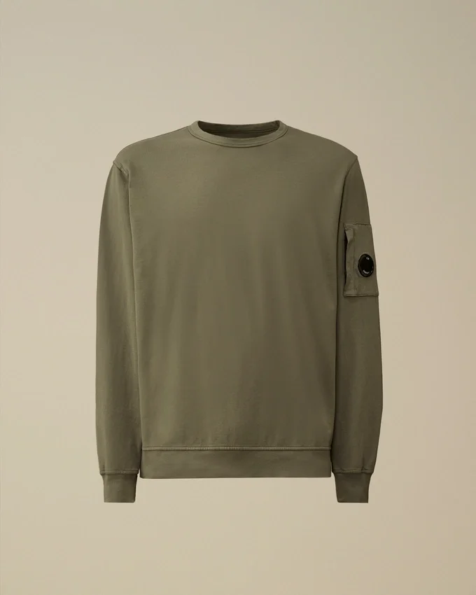 Licht fleece-Sweatshirt met ronde hals