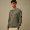 Licht fleece-Sweatshirt met ronde hals