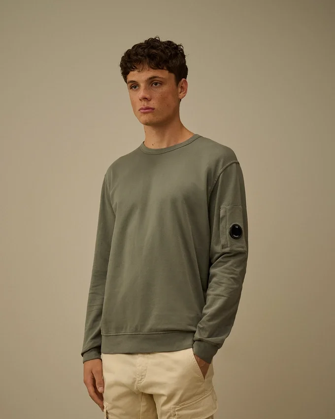 Licht fleece-Sweatshirt met ronde hals