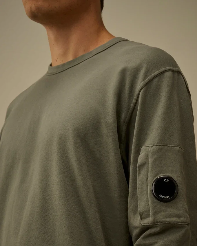 Licht fleece-Sweatshirt met ronde hals