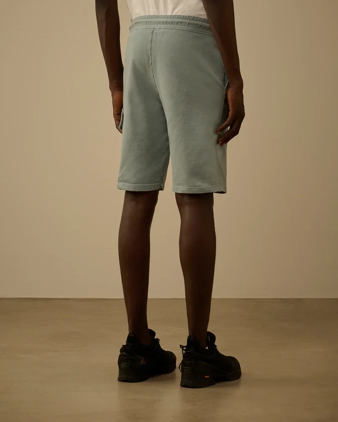 Lichte fleece cargo-sweatshorts met Lens-detail