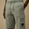Lichte fleece cargo-sweatshorts met Lens-detail