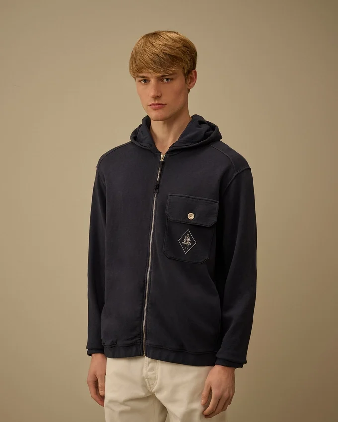 Malfilè fleece-Sweatshirt met capuchon in rits