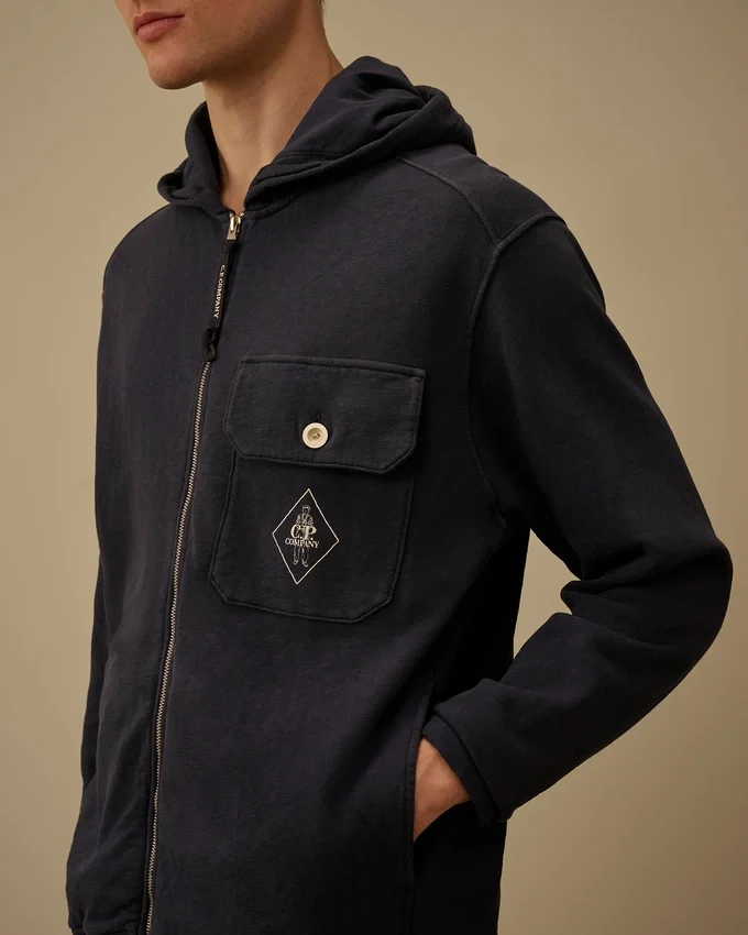 Malfilè fleece-Sweatshirt met capuchon in rits