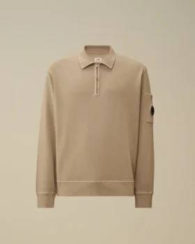 Malfilè fleece-sweatshirt met Lens-motief en halve rits