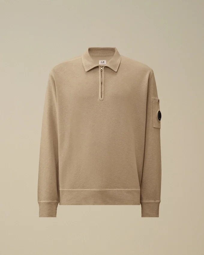 Malfilè fleece-sweatshirt met Lens-motief en halve rits