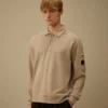 Malfilè fleece-sweatshirt met Lens-motief en halve rits