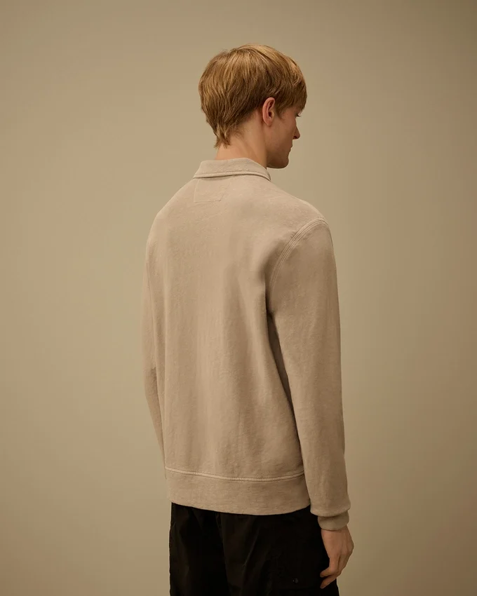 Malfilè fleece-sweatshirt met Lens-motief en halve rits