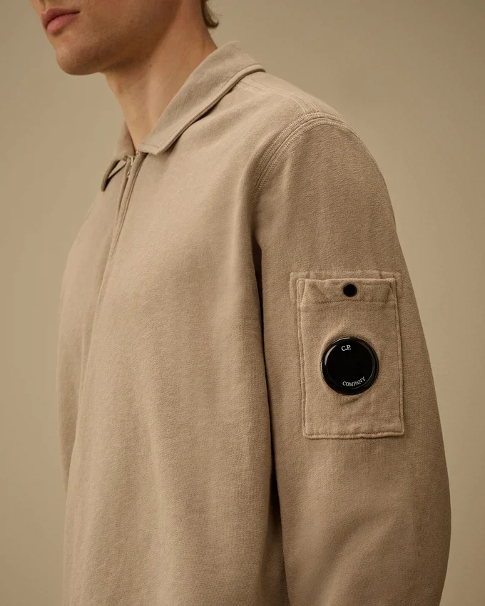 Malfilè fleece-sweatshirt met Lens-motief en halve rits