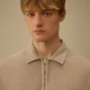 Malfilè fleece-sweatshirt met Lens-motief en halve rits