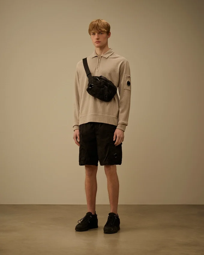 Malfilè fleece-sweatshirt met Lens-motief en halve rits