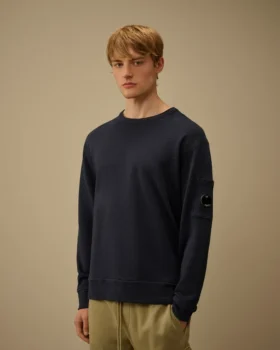 Malfilè fleece sweatshirt met ronde hals en Lens-motief