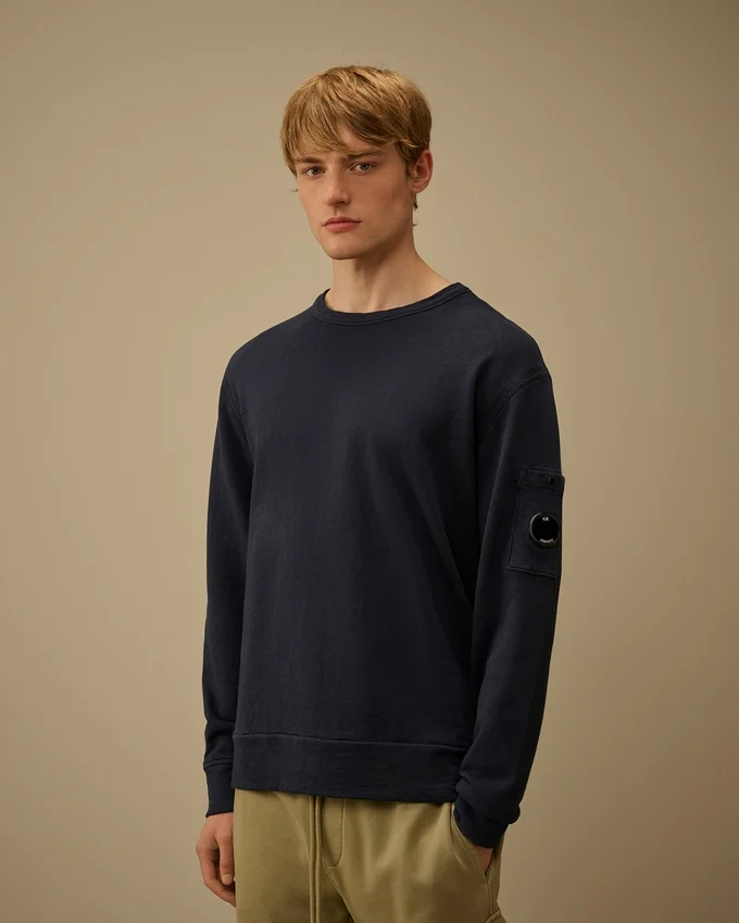 Malfilè fleece sweatshirt met ronde hals en Lens-motief