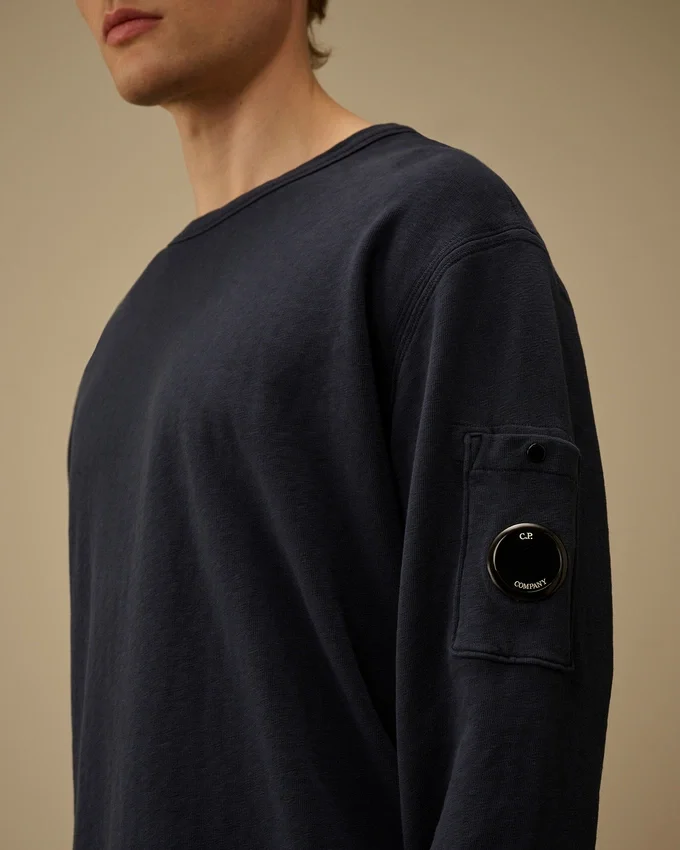 Malfilè fleece sweatshirt met ronde hals en Lens-motief