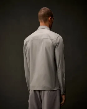 Metropolis Series gabardine overhemd met lange mouwen en knoopsluiting