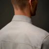 Metropolis Series gabardine overhemd met lange mouwen en knoopsluiting