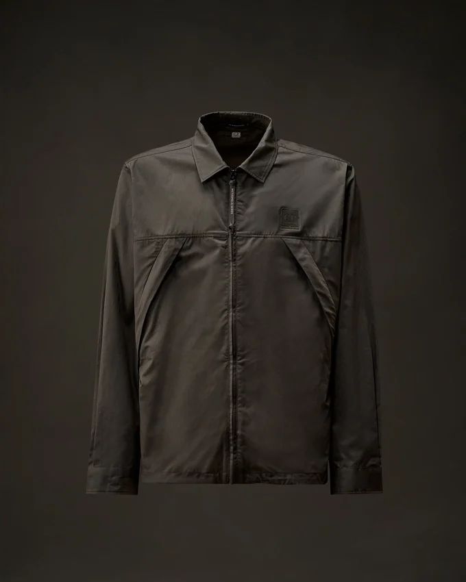 Metropolis Series gabardine overhemd met rits