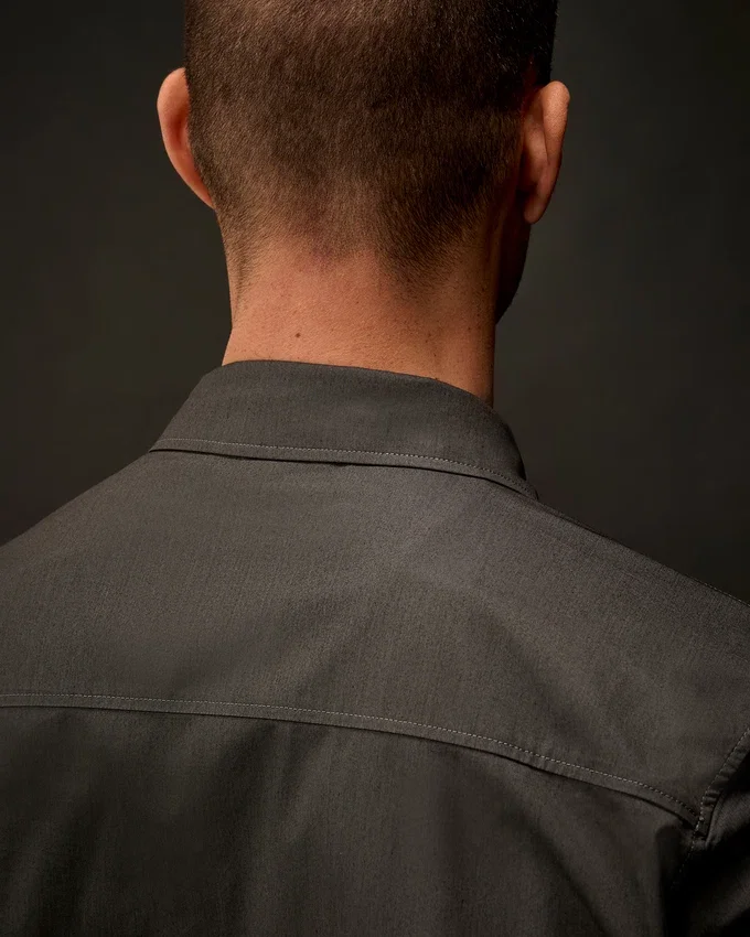 Metropolis Series gabardine overhemd met rits