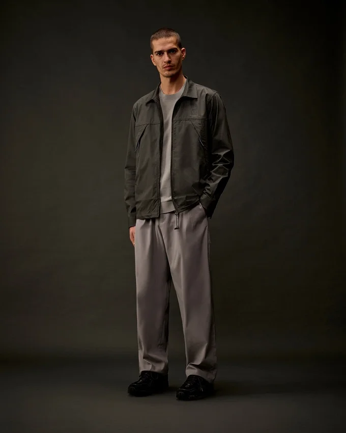 Metropolis Series gabardine overhemd met rits