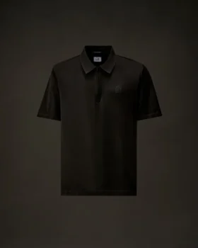 Metropolis Series gemerceriseerde jersey polo met korte mouwen en halve rits