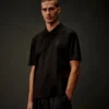 Metropolis Series gemerceriseerde jersey polo met korte mouwen en halve rits