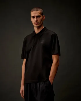 Metropolis Series gemerceriseerde jersey polo met korte mouwen en halve rits