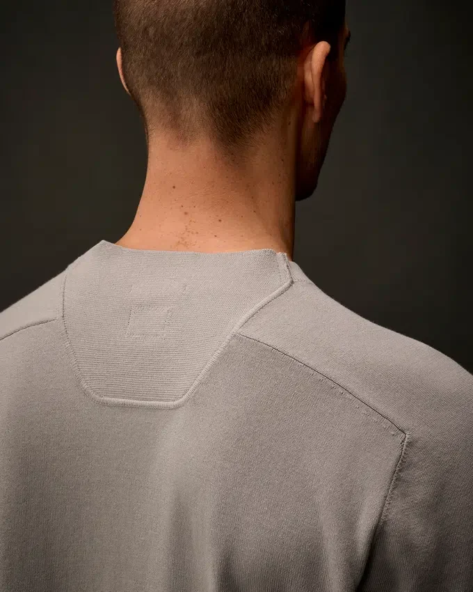 Metropolis Series katoenen stretchtrui met ronde hals