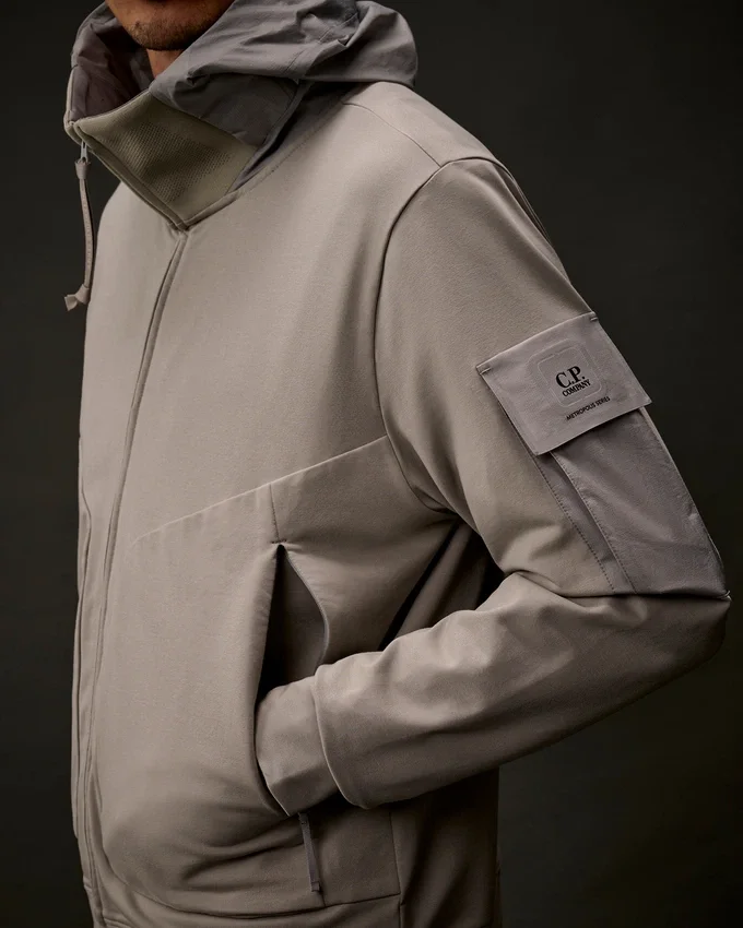 Metropolis Series stretchfleece hoodie met gemengde stof
