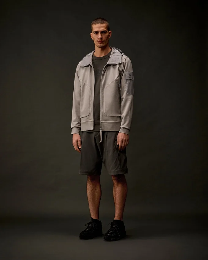 Metropolis Series stretchfleece hoodie met gemengde stof