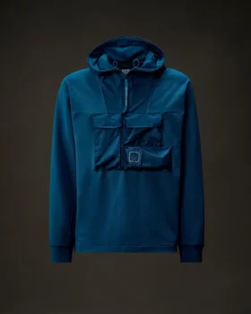 Metropolis Series stretchfleece sweatshirt met capuchon en halve rits