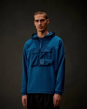 Metropolis Series stretchfleece sweatshirt met capuchon en halve rits
