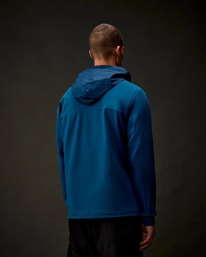 Metropolis Series stretchfleece sweatshirt met capuchon en halve rits