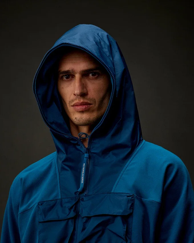 Metropolis Series stretchfleece sweatshirt met capuchon en halve rits