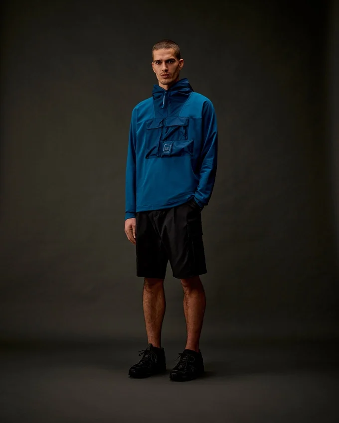 Metropolis Series stretchfleece sweatshirt met capuchon en halve rits