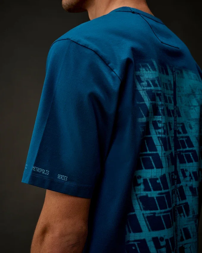 Metropolis Series T-shirt met korte mouwen van gemerceriseerd jersey