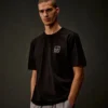 Metropolis Series T-shirt met korte mouwen van gemerceriseerd jersey en bedrukt embleem