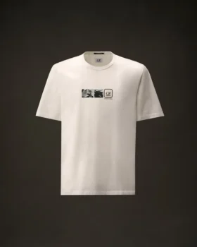 Metropolis Series T-shirt met korte mouwen van gemerceriseerd jersey en borduursel op de rug