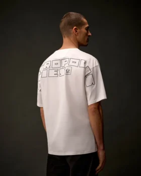Metropolis Series T-shirt met korte mouwen van gemerceriseerd jersey en borduursel op de rug