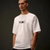 Metropolis Series T-shirt met korte mouwen van gemerceriseerd jersey en borduursel op de rug