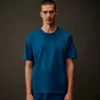 Metropolis Series T-shirt met korte mouwen van gemerceriseerd jersey en een rubberen logo-badge