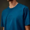 Metropolis Series T-shirt met korte mouwen van gemerceriseerd jersey en een rubberen logo-badge