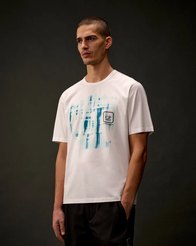 Metropolis Series T-shirt met korte mouwen van gemerceriseerd jersey en grafisch logo