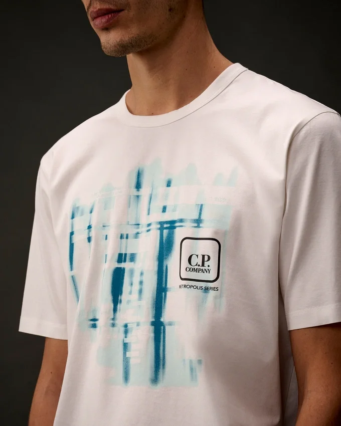 Metropolis Series T-shirt met korte mouwen van gemerceriseerd jersey en grafisch logo