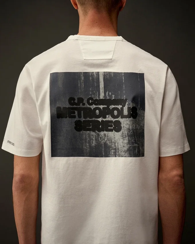 Metropolis Series T-shirt met korte mouwen van gemerceriseerd jersey en grafische print