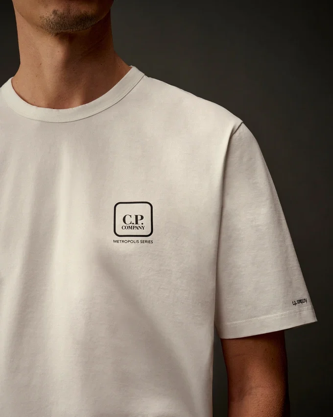 Metropolis Series T-shirt met korte mouwen van gemerceriseerd jersey en grafische print